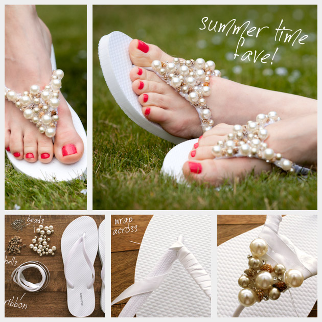 How to DIY Pearl-Embellished Sandals