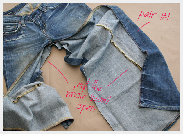 Recycled denim maxi skirt DIY tutorial