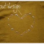 Safety Pin Heart Sweater DIY Layout