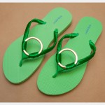 Green and Gold DIY Flip Flops Finished Photo