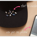 DIY Rhinestone Baseball Cap Adding Rhinestones