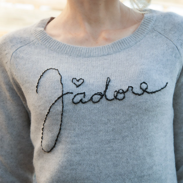 DIY Embroidered Sweater by in Bloom