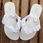 Eyelet DIY Flip Flops feature photo by Trinkets in Bloom