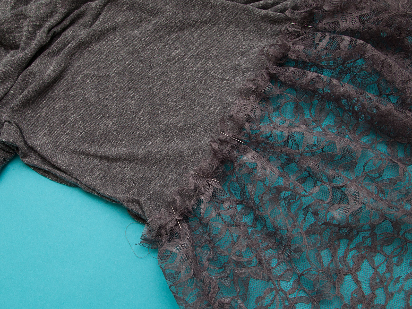 DIY Lace Edged T-Shirt pin to tee by Trinkets in Bloom